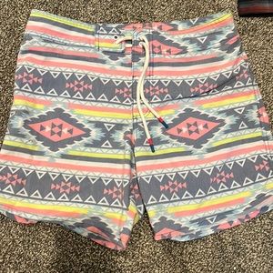 Chubbies Mens Boardshorts Surf Shorts Blue Pink Aztec Baja Print Size 30
